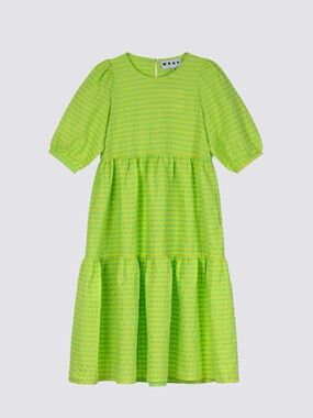 WRAY Rosemary Dress Acid Apple - Neon green plaid midi dress - 2XL - NWT